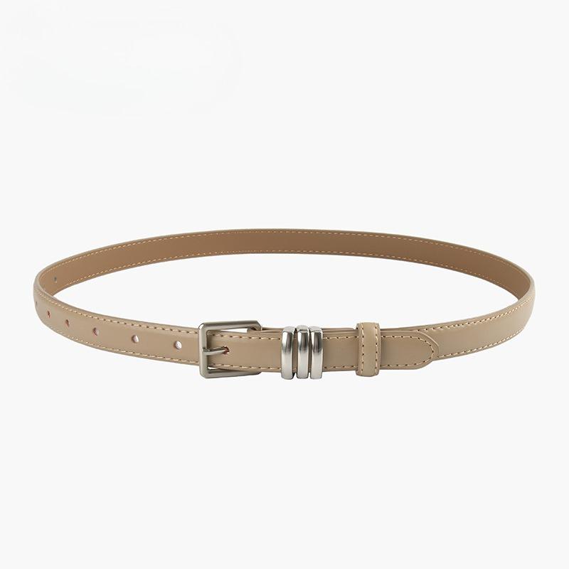 

Женский ремень из натуральной кожи Женское украшение Универсальный тонкий ремень Коровья кожа Летний стиль Джинсовый ремень Черный Новый стиль 105cm