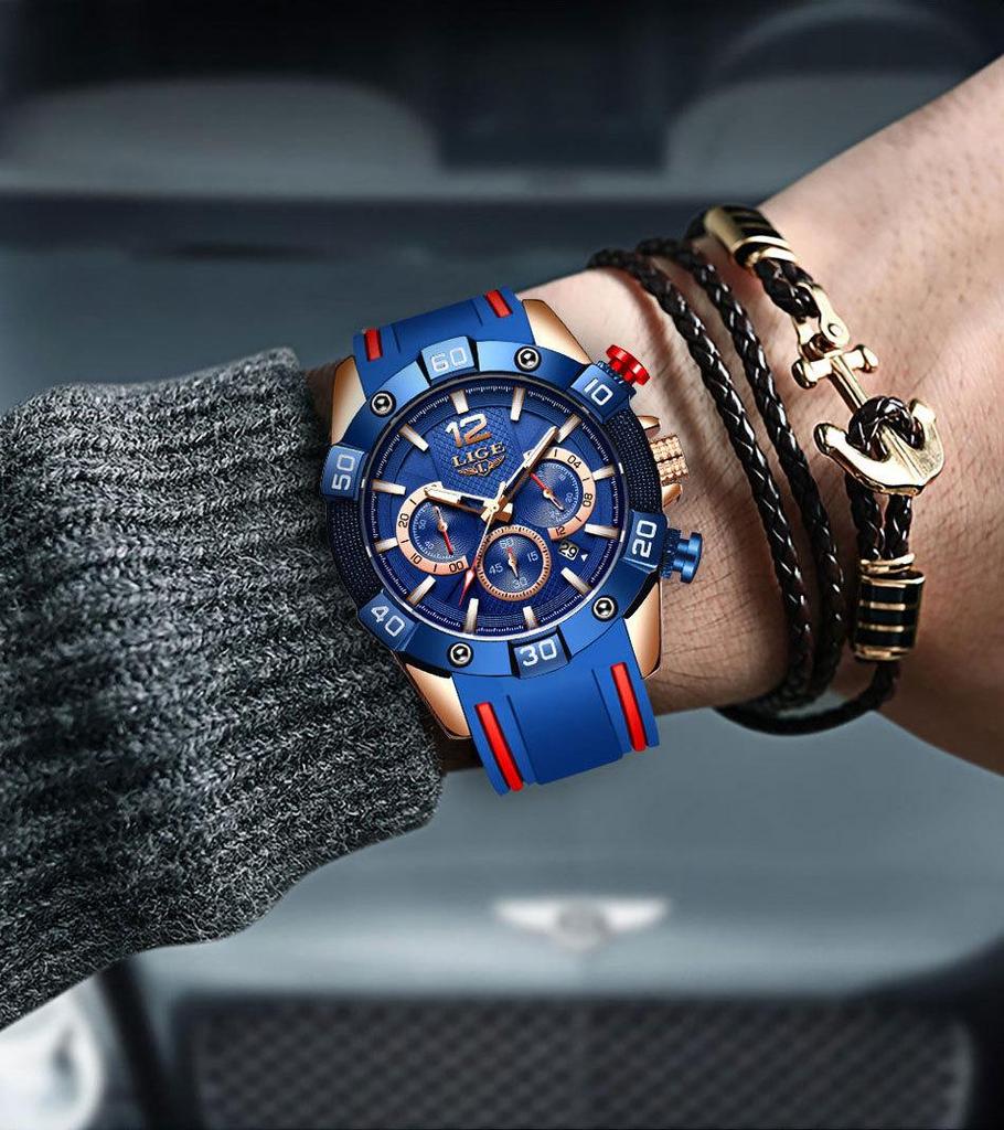 LIGE Multifunctional Waterproof Quartz Watch