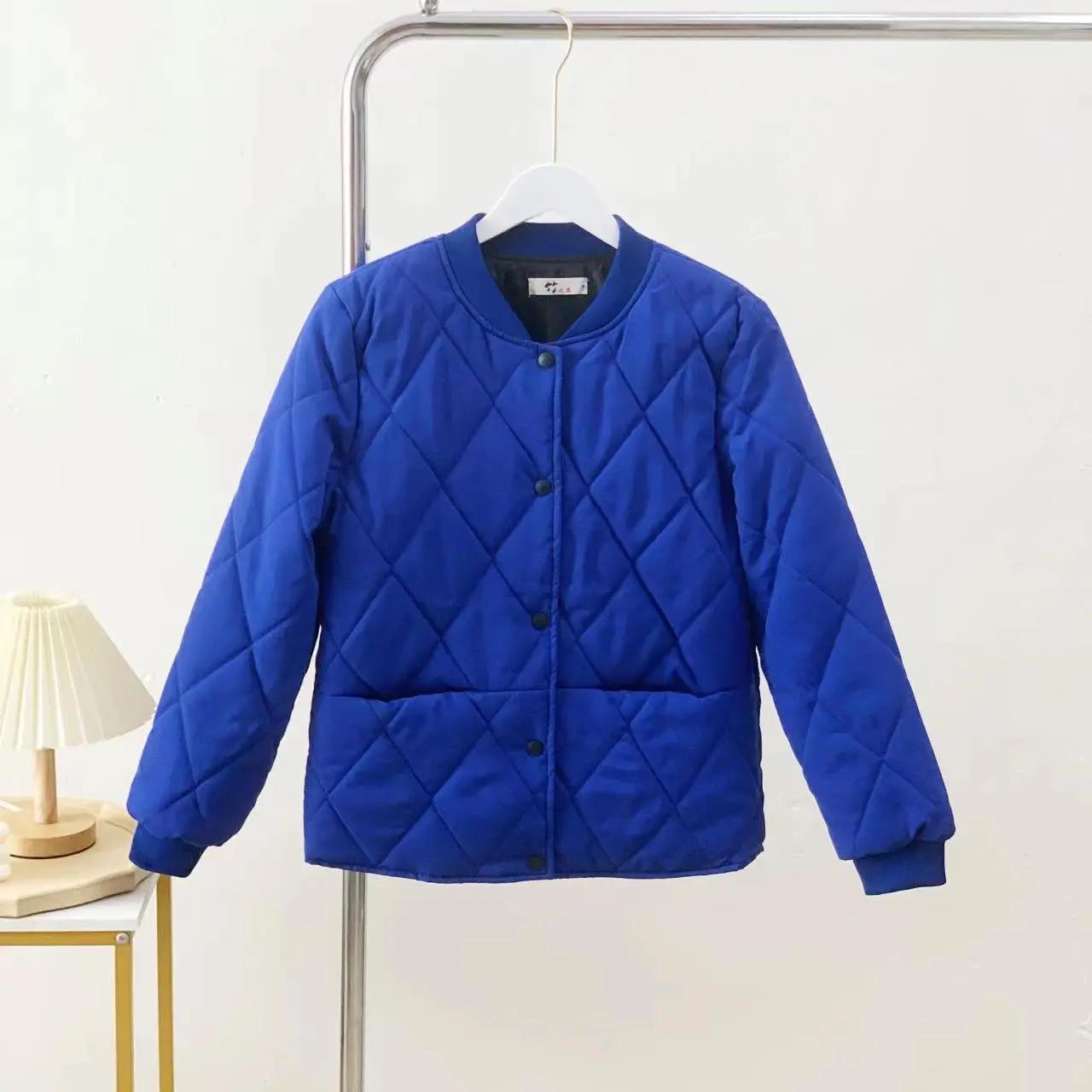 

Пуховая хлопковая женская зимняя корейская утолщенная куртка XXXL синий