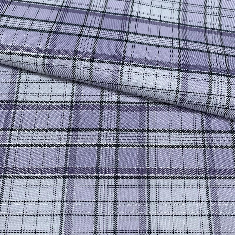 New Plaid Polyester Yarn-Dyed Fabric with Gold & Silver Threads for DIY Pleated Skirts
