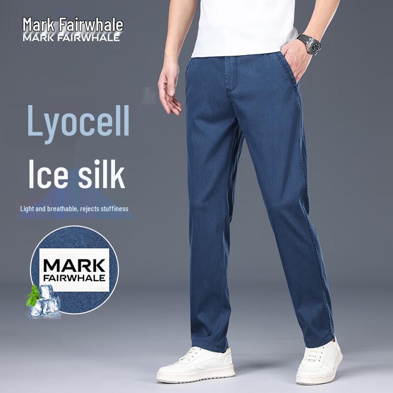 MARK FAIRWHALE Men s Tencel Blend Summer Casual Pants 32
