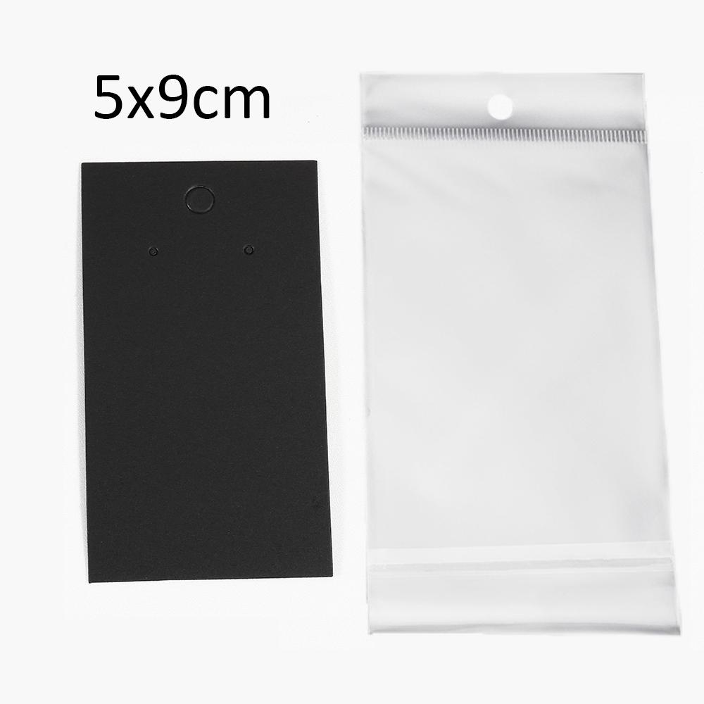 50 Jeux de Cartes pour Boucles d'Oreilles et 50 Pièces de Sacs Cartes d'Exposition pour Colliers Boucles d'Oreilles Sacs Auto-adhésifs Carte en Papier Kraft pour Emballage de Bijoux DIY