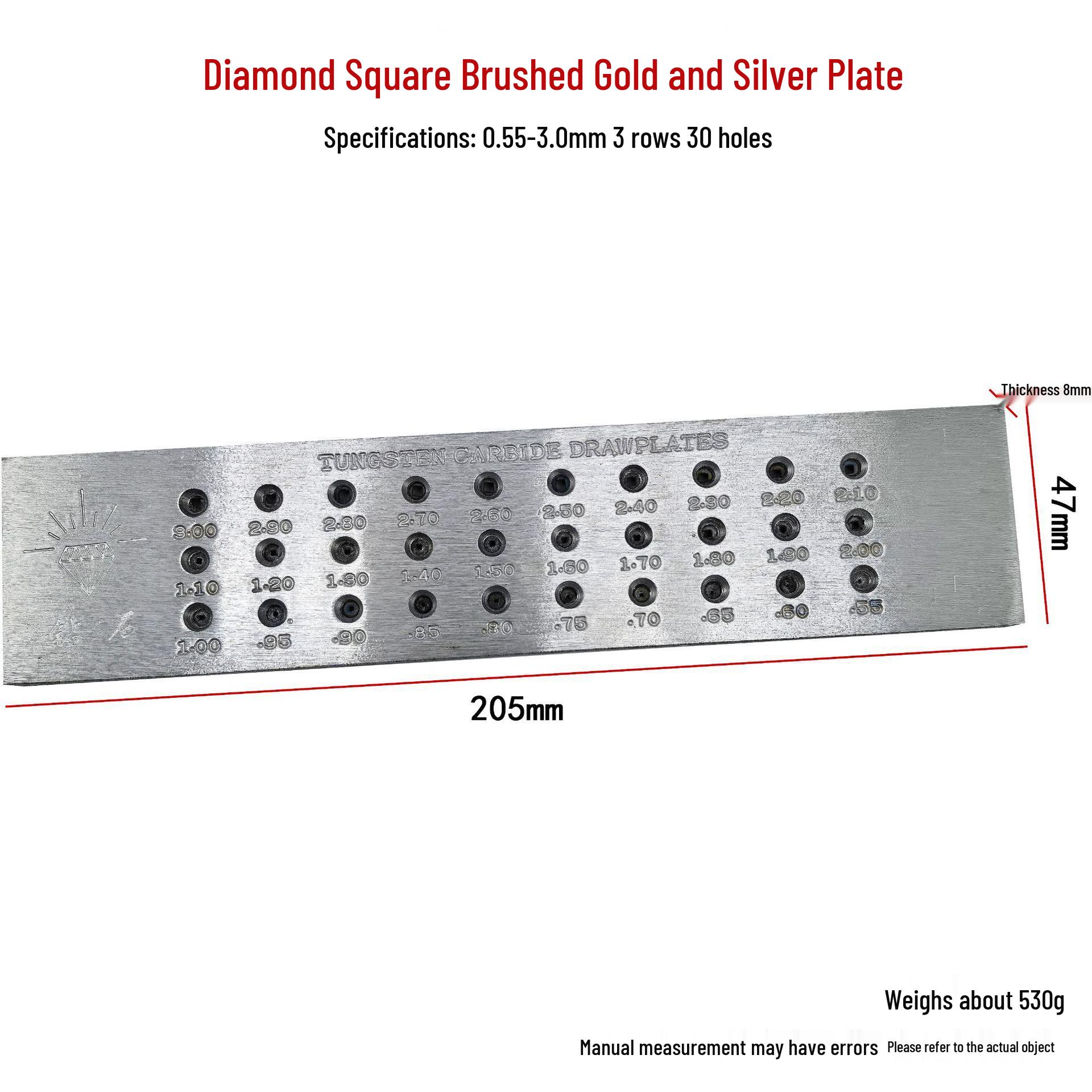 Tungsten Steel Brushed Plate & Square Stainless Steel Jewelry Making Tools