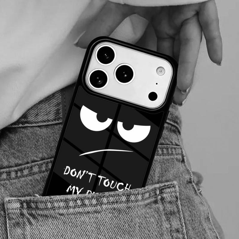 Don't Touch My Phone Fun Funny Phone Case for iPhone 16e 15 14 13 12 17 Pro Max Plus Air 17pro Cover Coque