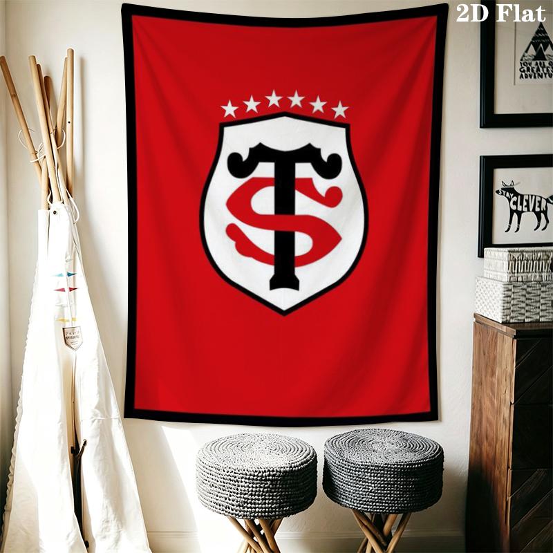 Stade Toulousain Wall Tapestry Aesthetic Wall Hanging Printed Fabric Blanket Decorative Tapestries for Bedroom Living Room Home Decor