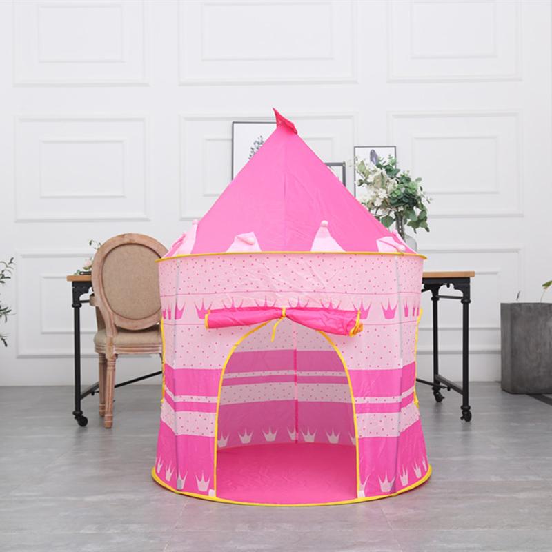 Tragbare Faltzelte für Babys und Kleinkinder, Schloss, Kinder, Rosa, Blau, Spielhaus, Camping-Spielzeug, Geburtstag, Weihnachten, Outdoor-Geschenke, Zimmerdekoration