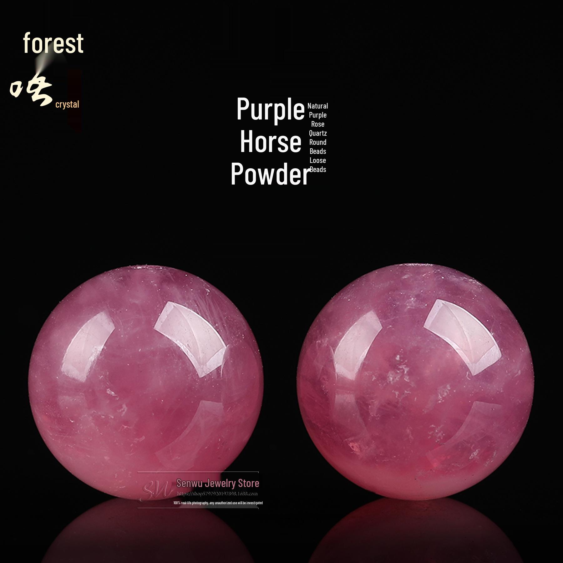 Purple Horse Pink Crystal Round Beads for DIY Jewelry 8mm per bead
