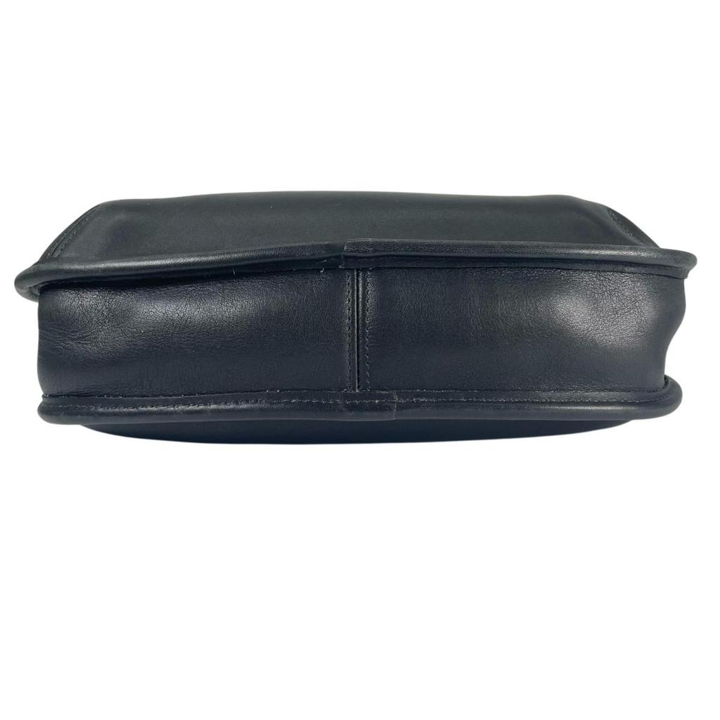 COACH Graboutin leather Old coach Shoulder Bag leather black Women UTD 9034 Used