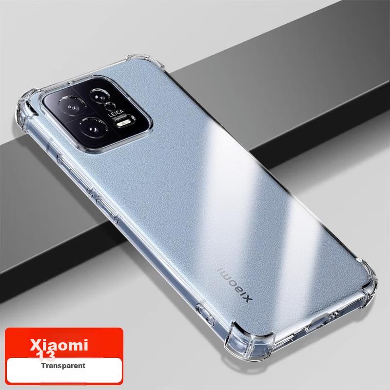 Kelleia Xiaomi 13 Phone Case, Xiaomi 13 Protective Cover, Full Protection Shockproof TPU Airbag Soft Case/Protective Cover, Transparent, 6.36 Inches