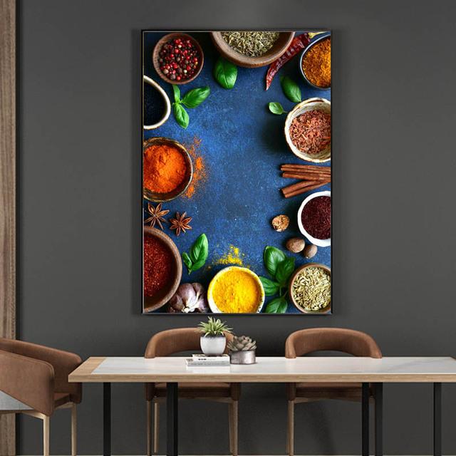 Moderne Mura Bunte Küche Gewürz Leinwand Malerei Abstrakte Bilder für Nordic Wohnzimmer Küche Wand Kunst Dekor Kein Rahmen