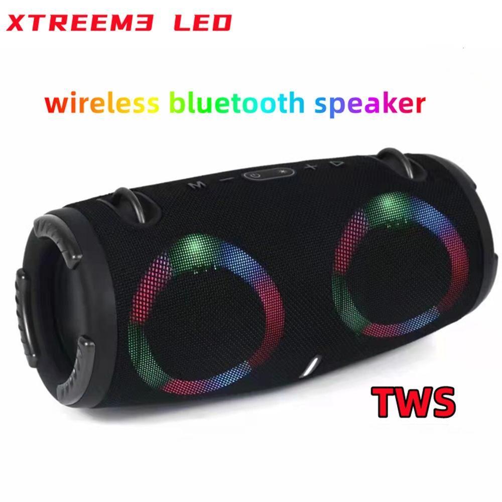 Portable Waterproof High Power Bluetooth Speaker RGB Colorful Light Wireless Subwoofer 360 Stereo Surround TWS FM Boom Box