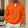 Men's Casual Hoodie Sweatshirt with Zip Collar, Multi-Pocket, Long Sleeve