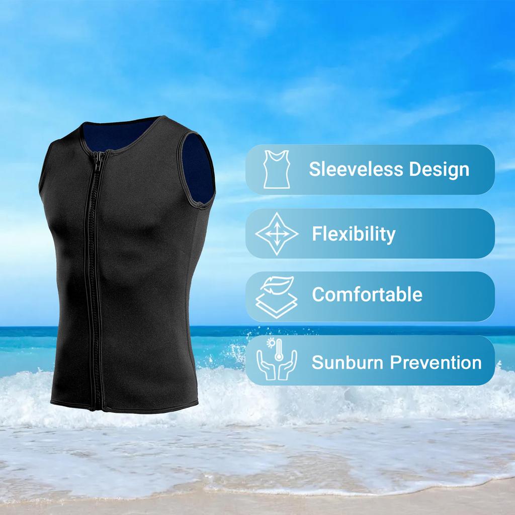 Potápěčská vesta 2MM Zip Neopren Bez rukávů Šnorchlování Plavecký top Tepelná ochrana pro Surfing Potápění Vest L