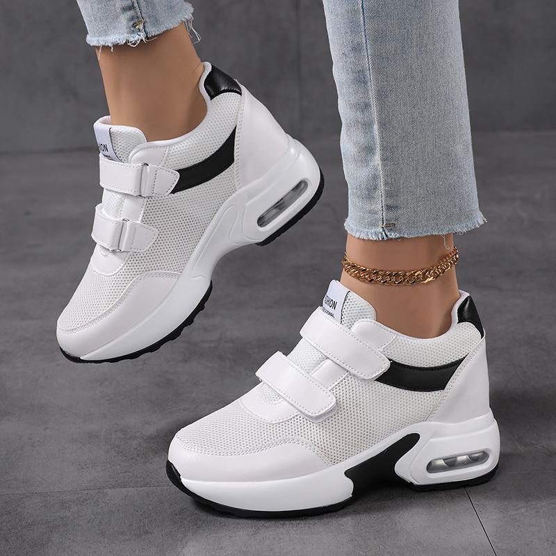 Air-cushion Platform Shoes Women's Elastic Casual Walking Shoes Invisible Height-increasing Traveling Shoes