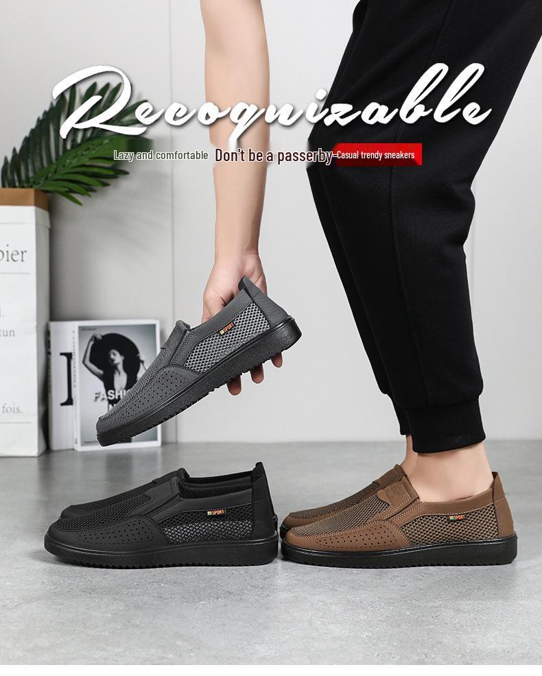 Plus Size Men's Breathable Mesh Slip-On Casual Shoes
