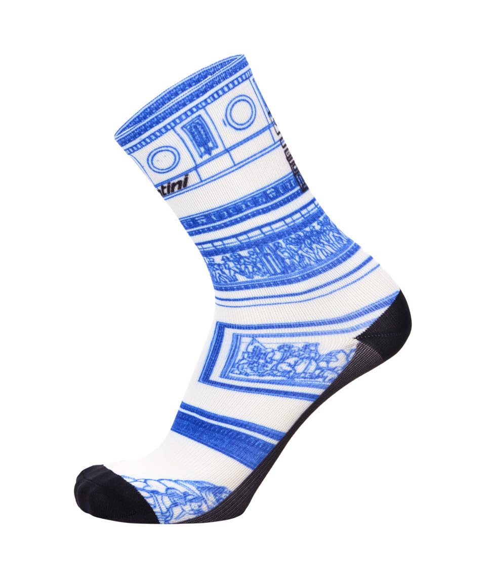 

Santini ARRIVÉE ARC DE TRIOMPHE Cycling Socks, White, Red, Blue