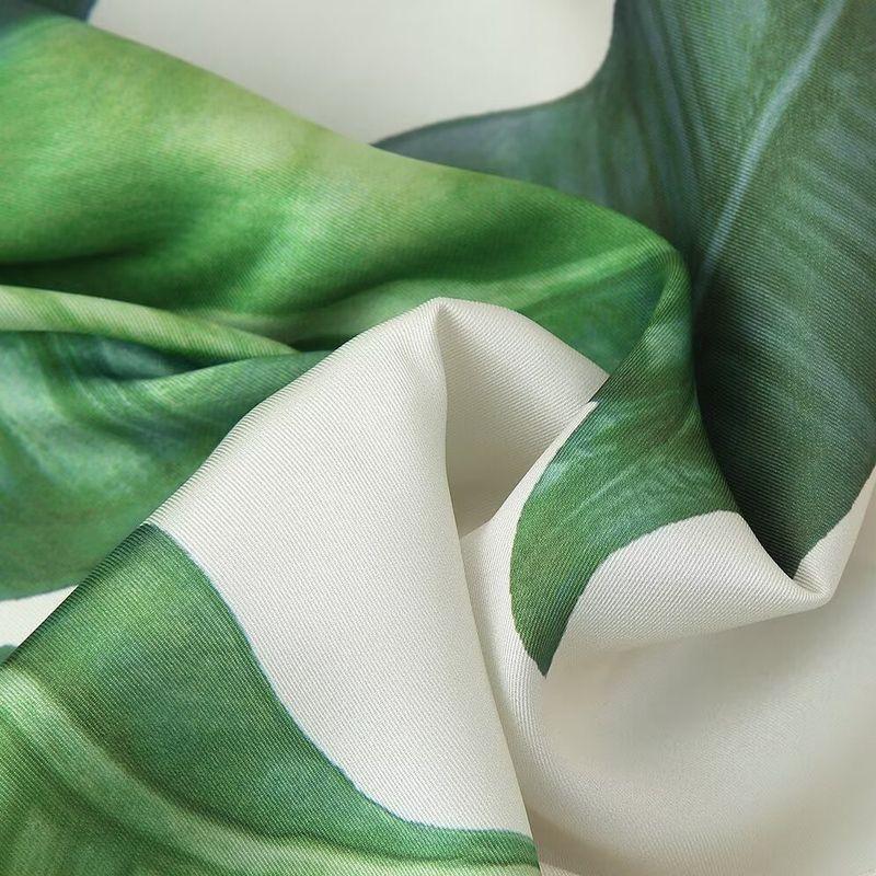 Kaslead New Arrival Women's Fashion Style Lapel Short Sleeve Satin Print Shirt Casual Shorts Suit