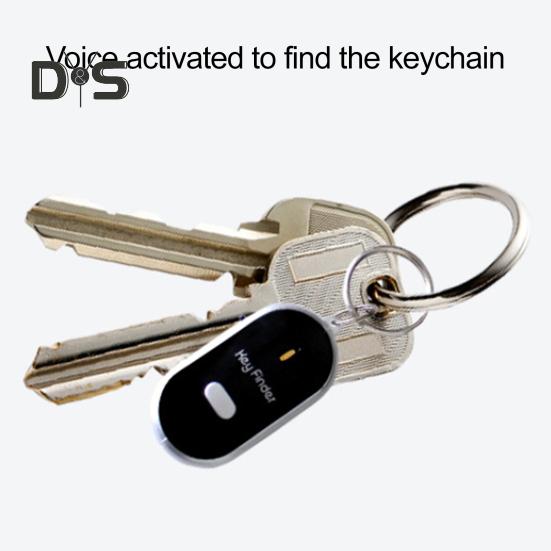 2Pcs Key Finder Keychain Whistle Remote Control Flashing Key Tracker Device Portable Waterproof Anti-lost Key Ring Holder