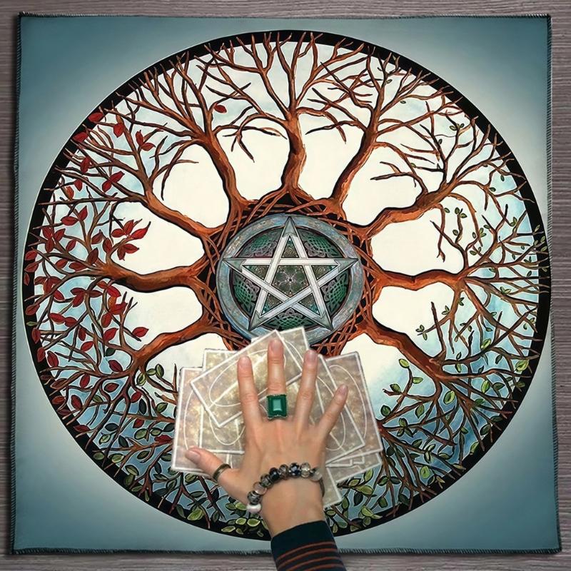 Tree Star Pattern Astrology Tablecloth Tarots Divinations Tablecloth Altars Cloth Divinations Board Game Accessory