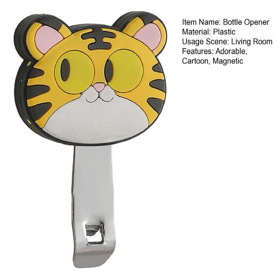 Bottle Opener Multi-Functional Magnetic Refrigerator Magnet Cute Cartoon Animal Design Bottle Opener for Beer Cans Caps