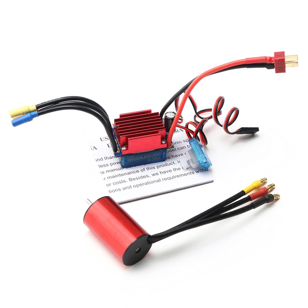 S2838 3600KV Brushless Motor with 35A Brushless ESC Replacement for 1/14 1/16 HSP Traxxas WLtoys RC