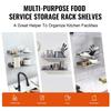 8.6" X 24" Stainless Steel Shelf, Wall Mounted Floating Shelving with Backsplash, 44 Lbs Load Capacity Commercial Shelves, Heavy Duty Storage Rack for