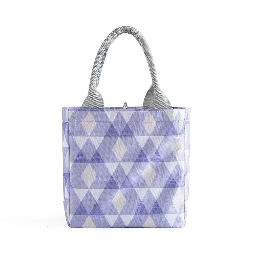Oxford Cloth Insulated Lunch Bag Simple Large Capacity Portable Lunch Box Food Bags Women