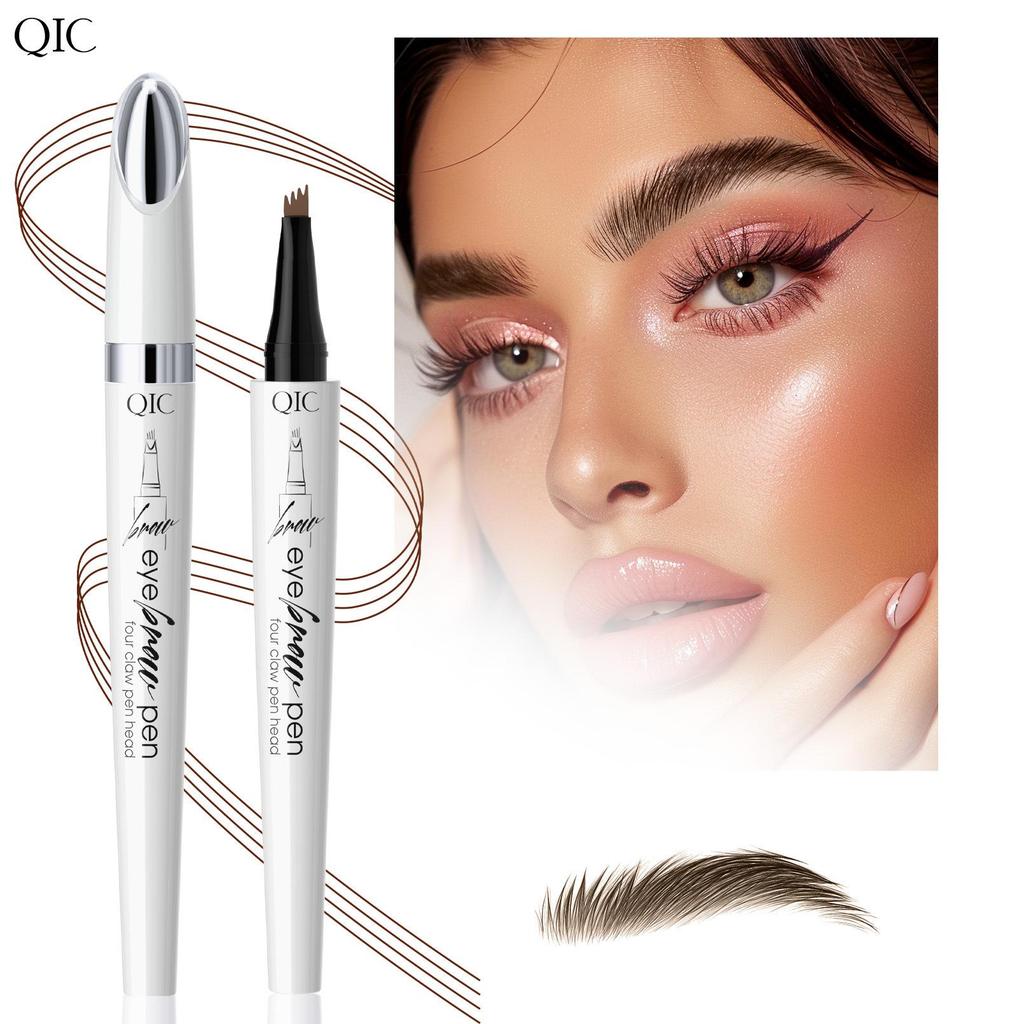 2024QIC New 3D Waterproof Micro-knife Magic Eyebrow Four-pronged Eyebrow Pencil Wild Water Eyebrow Pencil