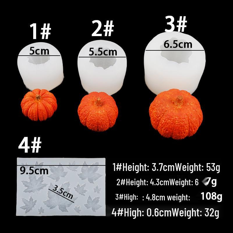 Halloween Pumpkin & Maple Leaf Silicone Mold for Cake, DIY Baking, Aromatherapy, Plaster, and Candle Crafting