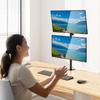 WALI Dual Monitor Desk Mount Stand for LCD/LED Flat Screen TVs, Vertical Position, Two Monitors, 27" with Grommet Base (M002XLS), Black