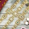 Gold Color Elegant Belt Square Crystal Waist Chain For Women Bride Dress Metal Chain Belt