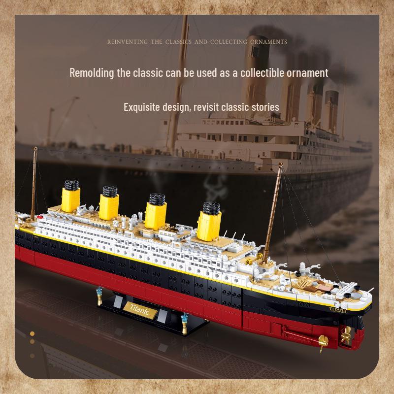 Xiao Luban Titanic Cruise Ship Model Building Blocks - Children's Educational Assembly Toy