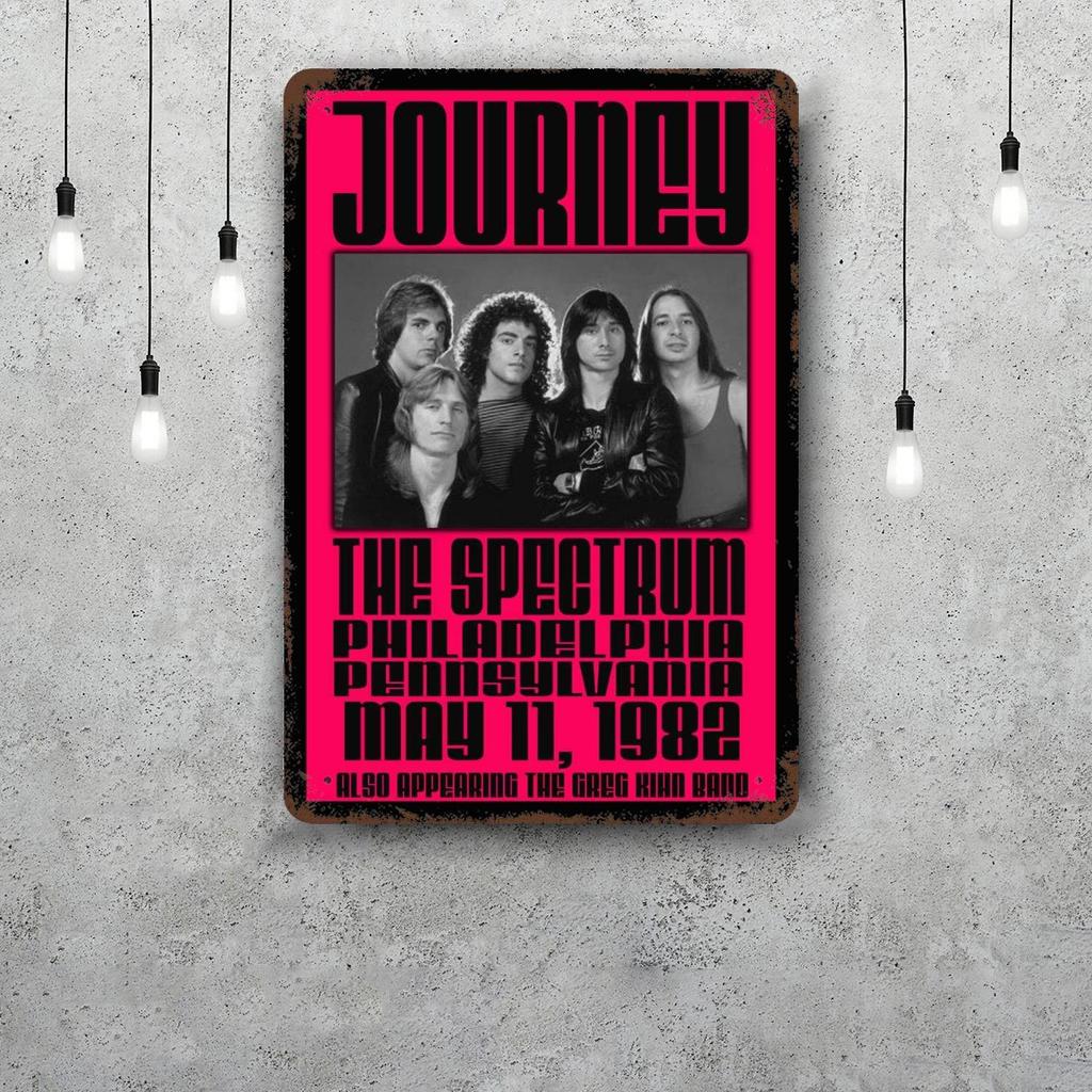 Segni in Latta Metallica Vintage Band Journey Poster Decorazione Placca Metallica Retro Decorazione Artistica da Parete per Garage Bar