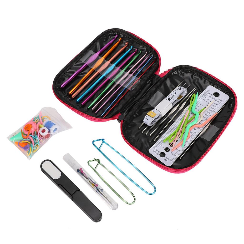 100PcsCelsiusSet Sweater Knitting Tool 22 Metal Crochet Set Needles Sewing Tools Kit with   Accessories
