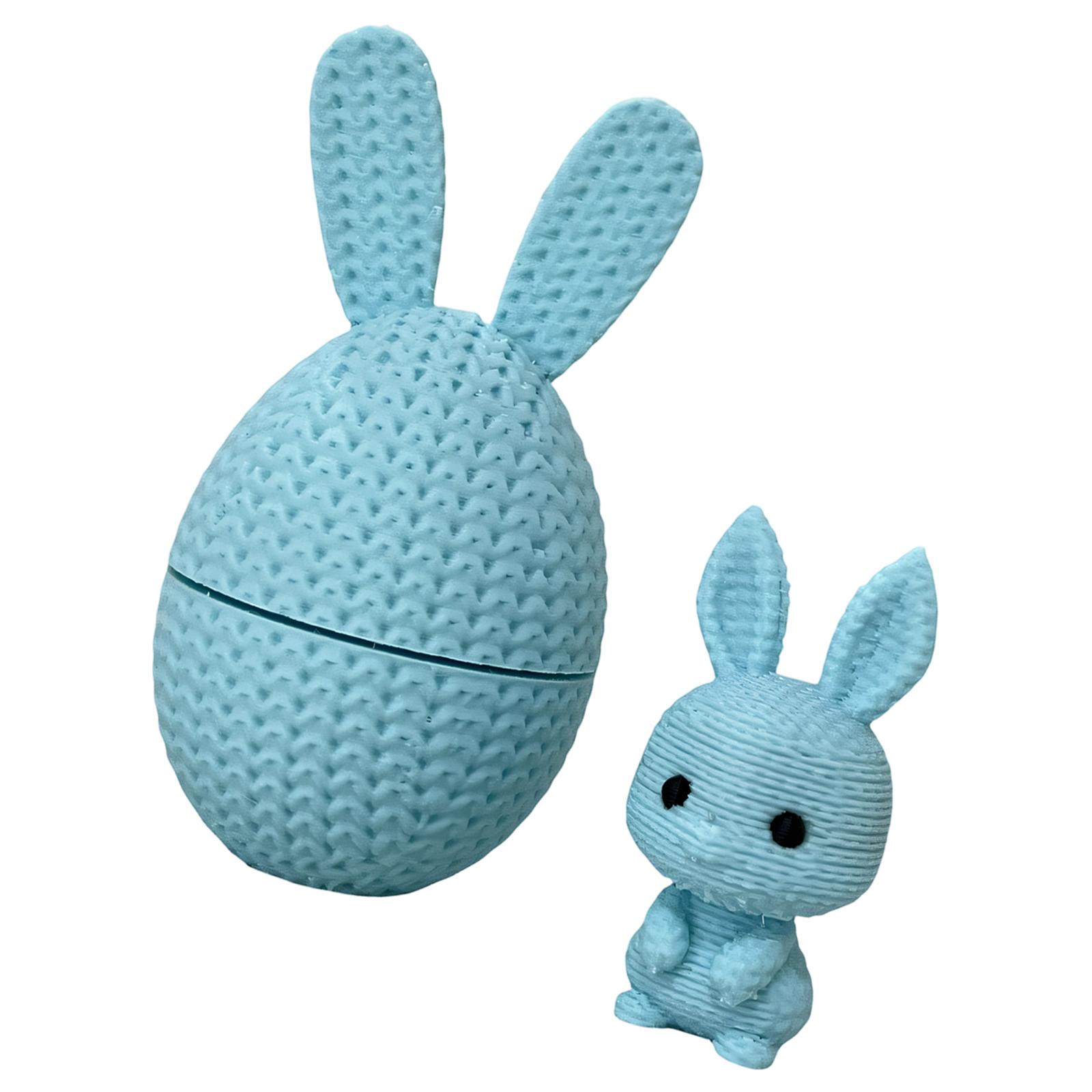 

Modern Knitted Design Rabbit and Easter Eggs Decoration Artwork For Tabletop Display & Holiday Celebration