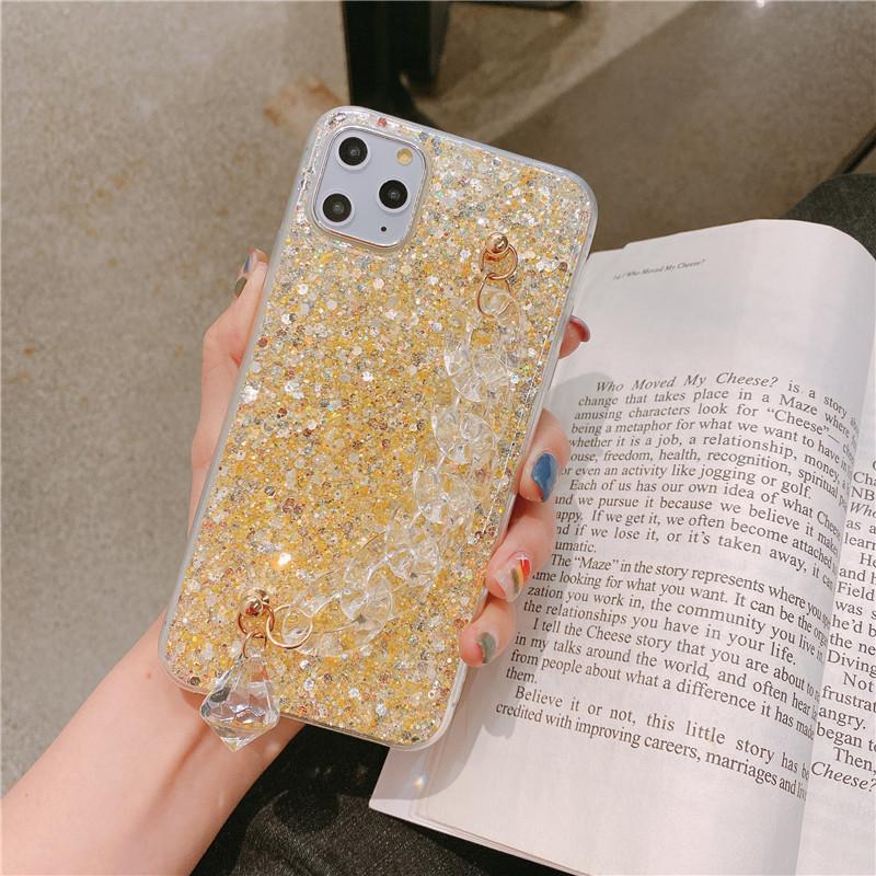 Glitter Epoxy Suitable For Iphone16 Phone Case 17Pro Crystal Bracelet 14/13 Soft Xr Creative Max Tide X