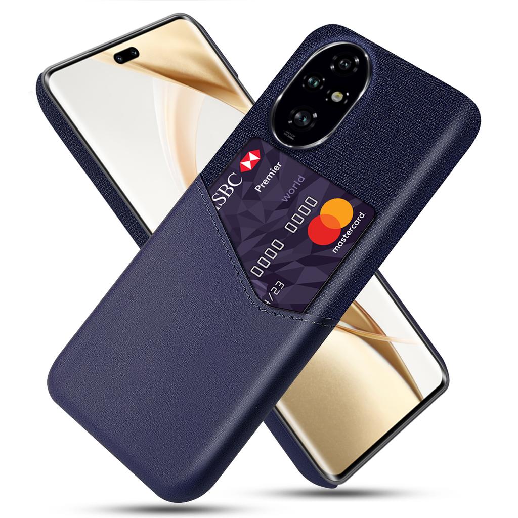 For Honor 200 Pro 5G Case PU Leather Card Slot Cloth Texture Hard PC Phone Cover