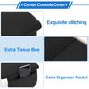 Center Console Cushion Pad with Storage Pockets 12.2"x7.87" Center Console Cover Thin Armrest Seat Box Cover Faux Leather Black