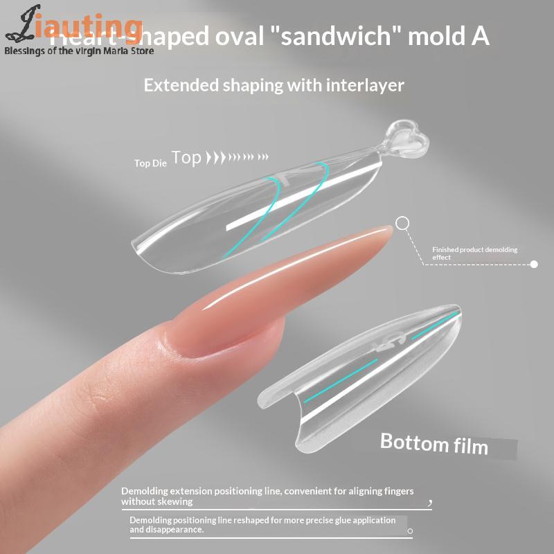240pcs Sandwich Nail Mask Rapid Extension Paperless Tray Crystal Light Therapy No Need To Build Molds Exclusive for Nail Salon