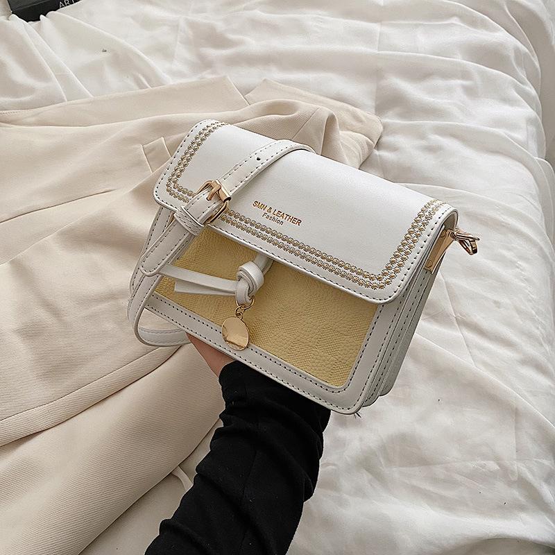 Popular Fresh Small Square Bag Silk Scarf New Fashion Niche Design Shoulder Bag Foreign Cream Sweet Oblique Straddle Women's Bag