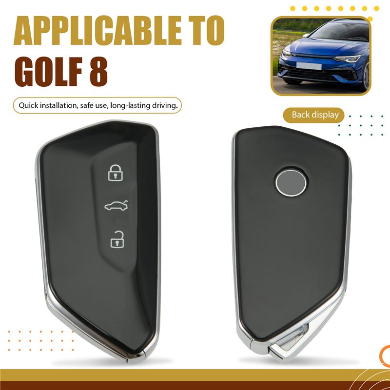 KDZA25 Fernbedienung Schlüsselhülle 3 Tasten Smart Key Card Case Für VW Golf 8 Auto Fernbedienung Schlüsselgehäuse