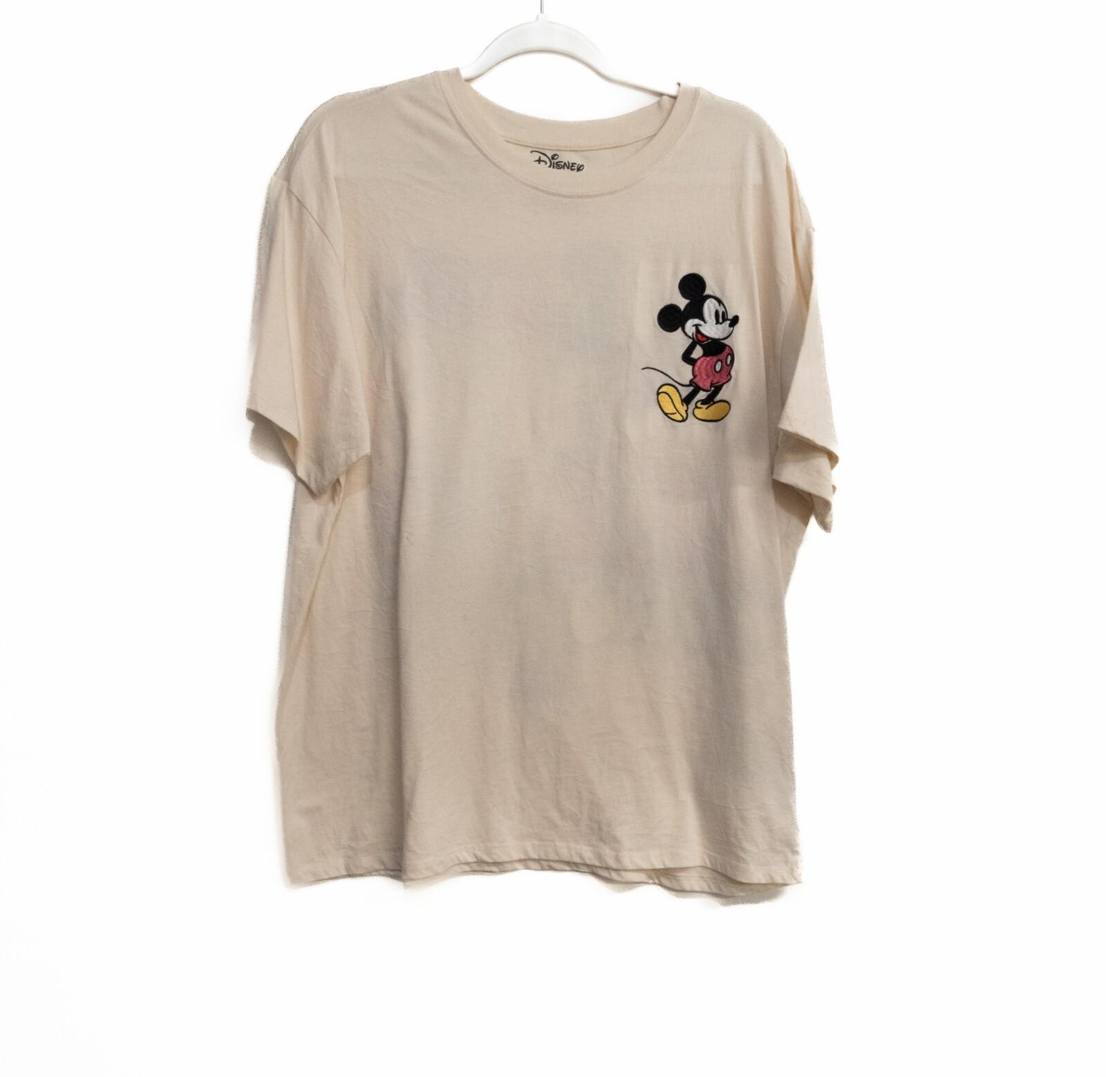 Disney Womens Pink Polycotton T-Shirt Mickey Mouse Graphic Short Sleeve 2XL S