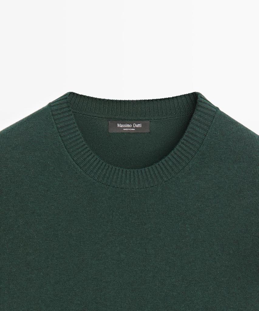 Masimodutti Wool Cotton Round Neck Knit Sweater