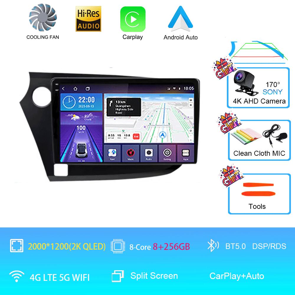9" Android 14 For HONDA INSIGHT 2009 - 2014 Navigation GPS Carplay Multimedia Player Car Radio Auto Stereo 2din DVD 360 Camera