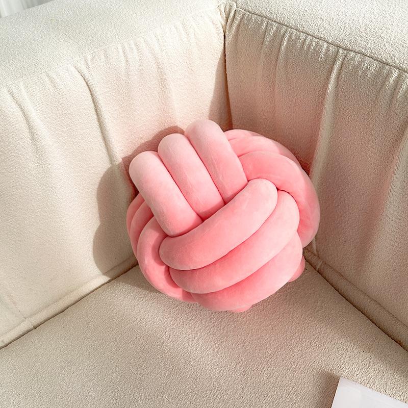 Soft Throw Pillow Hand Knot Cushion Sofa Round Handmade Knotted Ball Car Bedding Stuffed Pillow Bed Living Room Chair Home