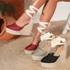 European Style Waterproof Chunky Sole Straw Wedge Sandals - Fashionable, Casual, Large Size
