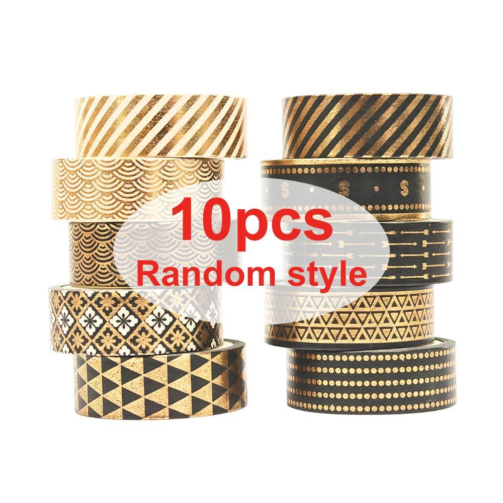 5/10pcs Bande de Papier Noir Or DIY Journal Intime Carnet Album Photo Décoration Papeterie Étudiant Créative Fourniture de Bureau YMY