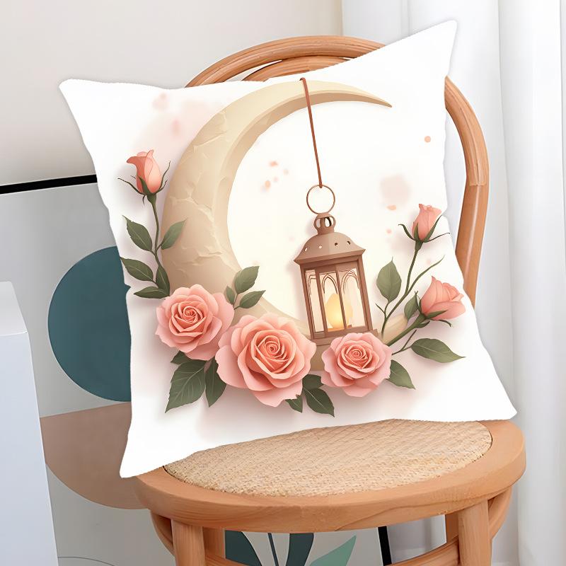 Ethnic Style Holiday Pillow Case Golden Moon Home Pillow Living Room Sofa Bedside Cushion Cover