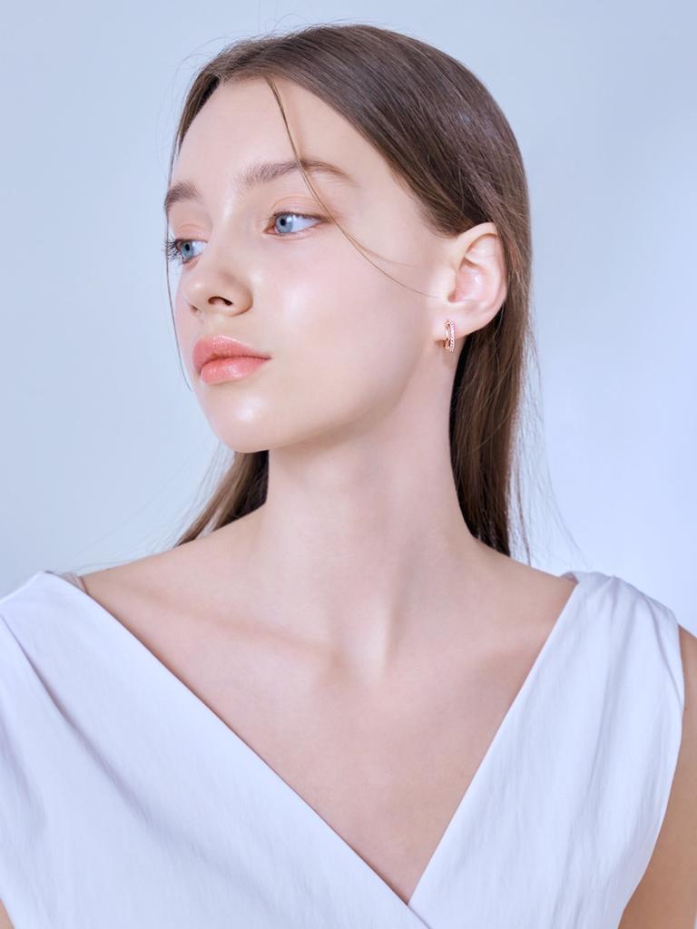 14K Outsider One-Touch Earrings (Gold Pin) ELGPEE435