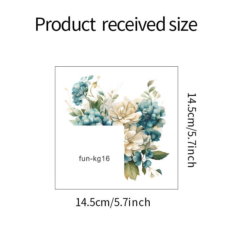 

Зеленое растение, синий цветок, переключатель, паста, домашний фон, украшение, декоративные наклейки на стену, самоклеящиеся 14.5*14.5CM/fun-kg16